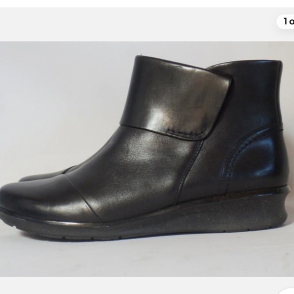 Clark’s Women's Hope Track Black Leather Ankle Boot size 7.5 - Picture 2 of 6